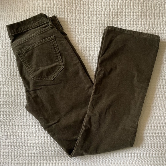 GAP Mid Rise Corduroy Baby Boot Pants, Deep Green - Picture 2 of 3